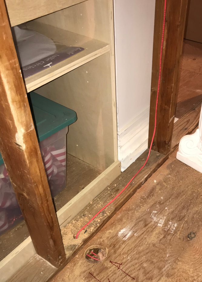 Wires secured to bottom plate